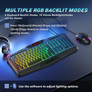 <span class=keywords><strong>Clavier</strong></span> et souris de jeu <span class=keywords><strong>Redragon</strong></span> S101-3 PRO, <span class=keywords><strong>clavier</strong></span> et souris programmables rétroéclairés RGB avec logiciel - Product Image 4