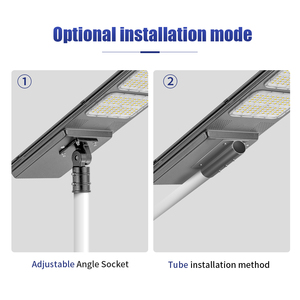 Lampadaire solaire extérieur 220lm/w 6000K, deux modes d'installation au choix, indice de protection IP65, lampadaire solaire extérieur - Product Image 1
