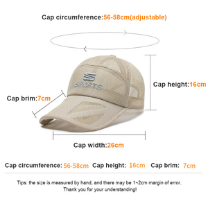 Wholesale Summer Sun Protection Breathable Mesh 6 Panel Unisex Baseball Cap Sports Caps Sun Hat for Women Men - Product Image 2