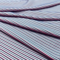 Tissu brocart rayé en polyester, jacquard haute élasticité, polyester-spandex, tricot côtelé teint en fil brillant, résistant à l'abrasion