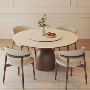 Juego de <span class=keywords><strong>Comedor</strong></span> Redondo Vintage de Lujo Italiano, Madera Sólida de Alta Gama con <span class=keywords><strong>Sillas</strong></span> para Hogares, Villas <span class=keywords><strong>y</strong></span> Hoteles - Product Image 1