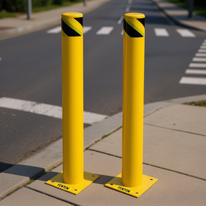 Barrera de Seguridad Vevor de 42 Pulgadas de Altura y 4.5 Pulgadas de Diámetro, Barrera de Tráfico Amarilla de Acero para Protección Vial - Product Image 2