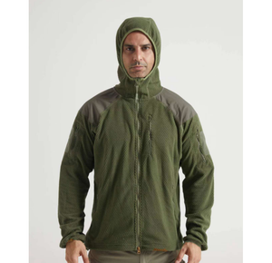 Veste polaire thermique d'hiver camouflage DFJ0924 avec capuche ou col, fermeture éclair sur la poitrine, patch renforcé - Product Image 4