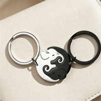 Porte-clés Éléphant Couple Noble, Breloques Éléphant Puzzle Assorties, Ensemble de Breloques de Sac pour Amoureux