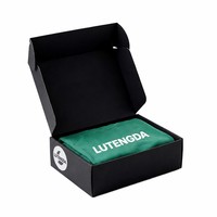 Boîte en carton ondulé auto-érectible noire avec impression de logo personnalisé pour l'emballage écologique des vêtements et des chaussures
