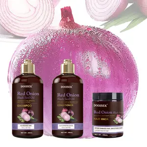 Dooisek-Set de champú y acondicionador para el cabello OEM ODM, personalizado, para la pérdida de cabello, fortalece el crecimiento del cabello, cebolla roja, marca privada