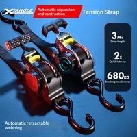 Sangle de serrage automatique, corde de bagage, corde de fixation pour moto, crochet en S, polyester