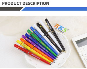 अनुकूलित लोगो 1.0 मिमी ब्लैक प्लास्टिक ट्विस्ट बॉलपॉइंट पेन उपन्यास पंख निकाय प्रचार बैनर लेखन के लिए - Product Image 3