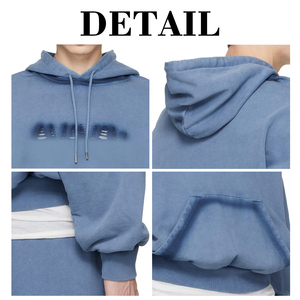 Sudadera con Capucha KingSen Vintage Lavada, 100% Algodón, Forrada, Transpirable, con Hombros Caídos, Logotipo Desgastado, Estilo Retro, Esencial para Streetwear - Product Image 6