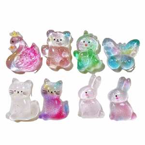 Ciondoli in Resina a Forma di Animali, Cigno, Coniglio, Gattino, Dinosauro con Glitter, Accessori Fai-da-Te - Product Image 1