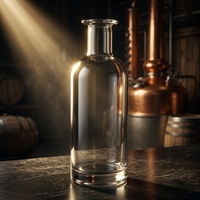 Bouteille à spiritueux en verre haute qualité de 700 ml avec base lourde (760 g)