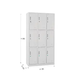 3 Lớp 9 Cửa Trung Quốc Nhà Máy Trực Tiếp Bán Cá Nhân Tủ Khóa/<span class=keywords><strong>Diy</strong></span> 3-Tier 9 Ngăn Thép Tủ Quần Áo <span class=keywords><strong>Locker</strong></span> - Product Image 1