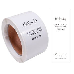 Adesivos de Selagem Retangulares Brancos Simples para Caixas de Presente, 100 Folhas por Rolo, à Prova d'Água, Papel Glossy - Product Image 6