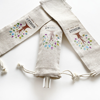 Emballage de sacs à cordes imprimés écologiques Sac à cordon avec logo personnalisé Sac en coton et lin pour paille