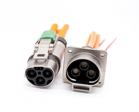 Connecteur d'alimentation IP67 EV HVIL 2P à verrouillage par filetage HVIL250A 400A 500A en cuivre ABS, prise rapide ignifuge et étanche