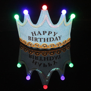 Festa di <span class=keywords><strong>compleanno</strong></span> celebrazione decorazione di <span class=keywords><strong>compleanno</strong></span> vestire forniture cappello di <span class=keywords><strong>compleanno</strong></span> prince crown cake led light hoop dress up hat - Product Image 4