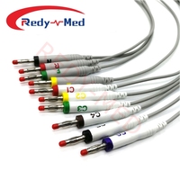 Câble ECG compatible Fukuda Denshi, 10 fils, connecteur DB15, fiche banane, pour câble ECG série FX FCP
