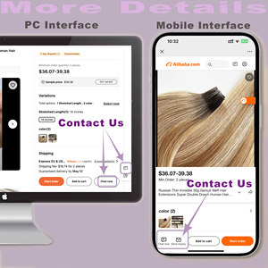 Ghiaccio più leggero platino bianco biondo colore genio trame <span class=keywords><strong>capelli</strong></span> umani russi cuticola Remy Super doppio disegnato invisibile 50g trama - Product Image 6