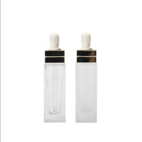 Fabricant de flacon compte-gouttes carré de 30ml flacon en verre d'huile essentielle de 1oz flacon d'essence vide transparent à fond épais