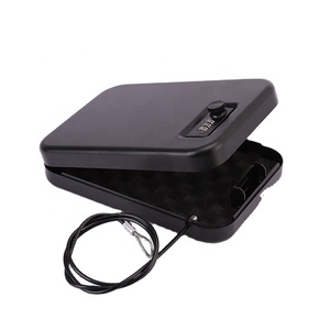 Black metal portable car gun box safe with mechanical digital combination lock