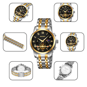 Reloj cronógrafo redondo para hombre, reloj de pulsera de lujo de acero inoxidable, reloj de cuarzo resistente al agua 30M - Product Image 3