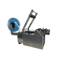 Machine d'étiquetage semi-automatique pour bouteilles rondes, bocaux, flacons en verre, en plastique et en acier inoxydable