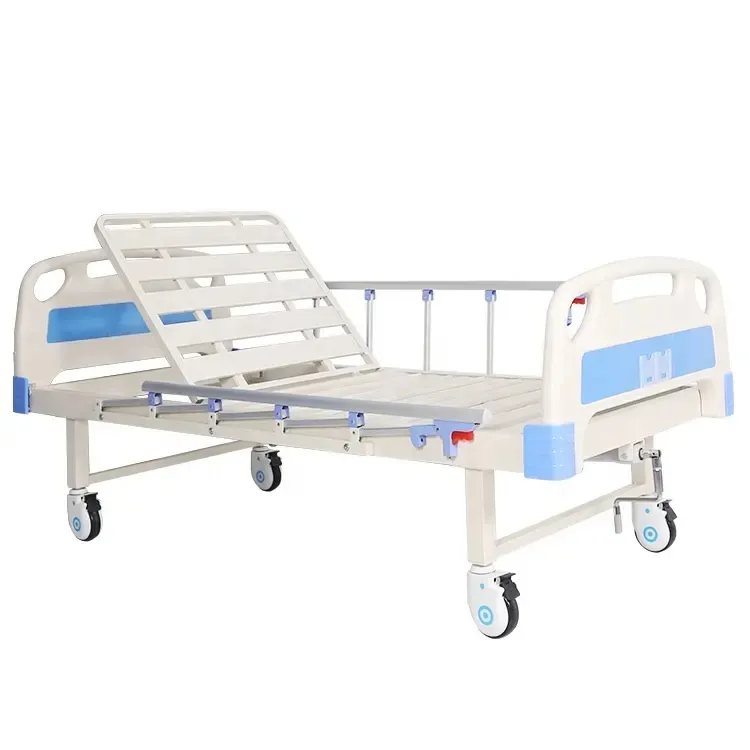 wholesale adjustable single one crank one function manual Nursing Bed clinic ward medical reclining tilting Hospital Beds