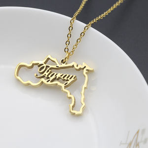 Etnico più recente in acciaio inossidabile collane pendenti antietiopica regione argento rosa oro colori per le donne ragazze gioielli africani - Product Image 3