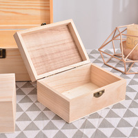 Boîte à Bijoux Rectangulaire en Bois Massif de Haute Qualité avec Couvercle Rabattable