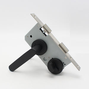 Serrure de porte en acier inoxydable Poignées noires Ensemble de leviers Serrure mécanique silencieuse intérieure avec cylindre CE de passage privé - Product Image 5