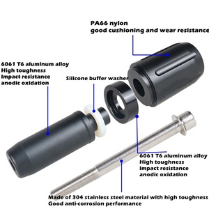 Yamaha R7/<span class=keywords><strong>700</strong></span>/<span class=keywords><strong>Tracer</strong></span>/7/GT Marco de motocicleta Slider Crash Protector con protección contra caídas Bobinas Pad Accesorios - Product Image 4