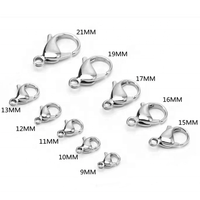 Fermoir à mousqueton en acier inoxydable pour collier, accessoire de bijouterie, 9mm/10mm/11mm/13mm/15mm/16mm/17mm/19mm
