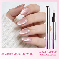 Ensemble de stylos à gel magnétique multicolores pour ongles effet œil de chat, gel UV à retirer par trempage, pour salon et usage domestique