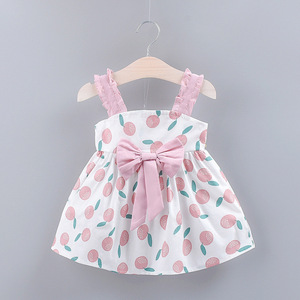 Ensemble de vêtements pour enfants de 0 à 3 ans, jupe décontractée en coton à fleurs, chapeau, sans manches, vêtements d'été pour enfants, vêtements pour bébés, robes pour filles - Product Image 1
