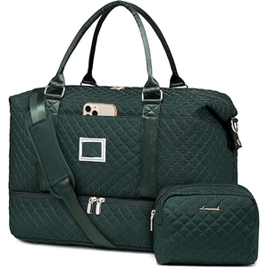 Échantillon gratuit en gros Sac de plage d'été imprimé écologique pour femmes Sac à main de voyage en toile avec bandoulière - Product Image 6