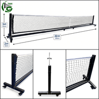 Filet de pickleball robuste de 22 pieds de long et 3 pieds de haut, poteaux de pickleball de qualité professionnelle pour tournois, équipement de pickleball OEM et ODM