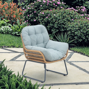 Sofá de jardín individual y moderno, conjunto creativo de sillón perezoso para patio, silla de ratán para Parque, <span class=keywords><strong>Villa</strong></span> y patio, material metálico - Product Image 2