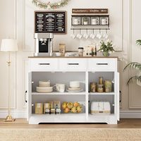 Luxe américain wohnzimmer Ferme moderne blanc bas Buffet Buffet rangement planche latérale en bois Armoire