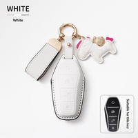 Étui de clé BYD compatible en cuir microfibre, style minimaliste, fabriqué en Chine ; compatible avec Song Pro, Yuan, Tang, Qin PLUS, Han DM-i, EV 2, Seal