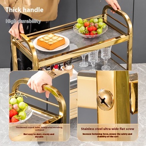 Chariot de Service en Acier Inoxydable pour Restaurant, Bar et Hôtel, Chariot à Vin d'<span class=keywords><strong>Occasion</strong></span> Mobile pour Livraison Alimentaire - Product Image 6