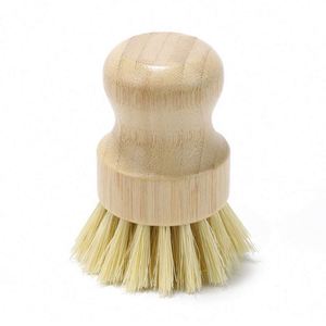 Wholesale Durable Mini Dish <b>Brush</b> Eco Friendly Bamboo Cleaning Scrubbers for Kitchen - Product Image 4