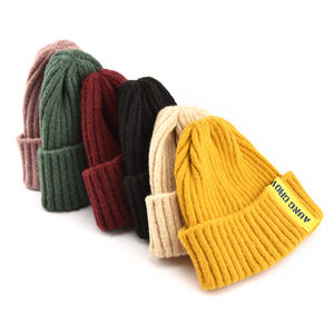 메리노 울 비니 제조업체 맞춤형 소프트 두꺼운 캐시미어 니트 커프 양털 비니 모자 야외 스키 - Product Image 1