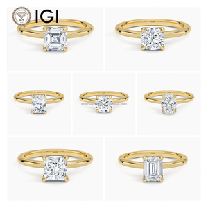 VVS IGI เพชรที่ปลูกในห้องปฏิบัติการ1.8มม. กวางเอโลดี9K 10K 14K 18K 1.5ct แข็งทอง1CT 2CT แหวนหมั้นหรูหราโซลิแทร์ - Product Image 3