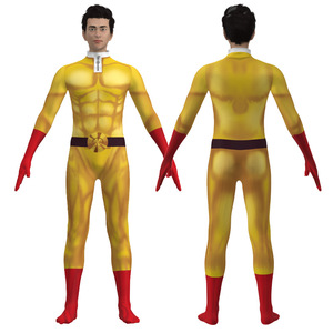 วันพันช์แมน ไซตามะคอสเพลย์บอดี้สูทสีเหลืองสีแดงเต็มตัวเครื่องแต่งกายอะนิเมะเล่นตามบทบาทเครื่องแต่งกายฮาโลวีนขนาดผู้ใหญ่ - Product Image 2