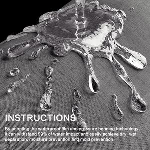 <span class=keywords><strong>Rideau</strong></span> <span class=keywords><strong>de</strong></span> <span class=keywords><strong>douche</strong></span> pliable moderne personnalisé en lin épais, imperméable, à fermeture magnétique bidirectionnelle, en polyester durable et écologique - Product Image 3