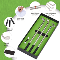 Ensemble de stylos à bille sur le thème du golf, durable, portable, mini club de golf, putter, cadeau amusant, fournitures de bureau, boîte cadeau
