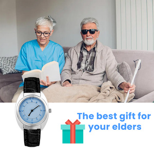 Reloj Braille táctil de gran venta 2024 para personas ciegas o ancianos, esfera azul de baja visión (para hombre) - Product Image 5