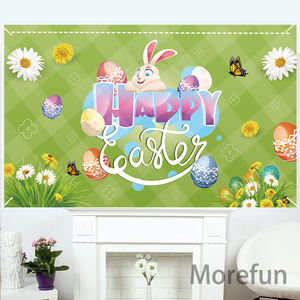 Bannière de fond de <span class=keywords><strong>chasse</strong></span> aux oeufs de Pâques en tissu de grande taille personnalisée - Product Image 6