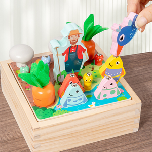 Juguetes <span class=keywords><strong>de</strong></span> Madera para Niños, Estilo Montessori, Granja, para Jugar a Sacar las Zanahorias, Pescar, Entrenar la Coordinación Ocular, Desarrollar la Inteligencia - Product Image 5