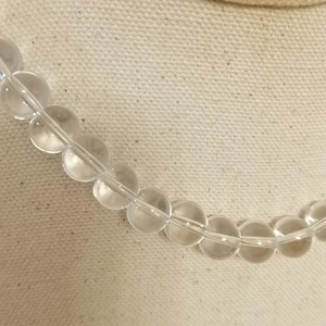 Collar de cuentas de esmalte de la suerte de topacio de cristal blanco de cristal transparente de diseño personalizado hecho a mano de 10mm - Product Image 3